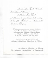 57 Et 31 - Faire-part De Mariage Entre  Robert  GROB Et Catherine DUPUY Le 7/9/1968. Knutange Et Villeneuve-les-Bouloc - Hochzeit