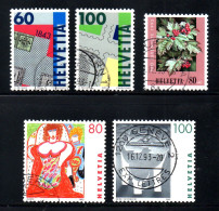 Switzerland, Used, 1993, Michel 1496, 1498, 1507, 1508, 1514, Lot - Usados