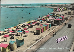 Marche-macerata- Civitanova Marche Spiaggia Nord E Porto Veduta Panoramica Animatissima Anni 50 - Andere & Zonder Classificatie