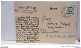 OPD: Fern-Feldpost-Kte Mit 6 Pf Aus Ottendorf-Okrilla (Kr. Dresden) Vom 8.9.46 Mit Beförder.Spuren/2 Einrisse Knr: 43 BI - Cartas & Documentos