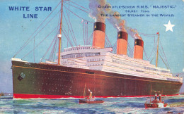 TRANSPORTS - Bateau - White Star Line - Majestic - Carte Postale Ancienne - Autres & Non Classés