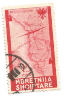 (COLONIE E POSSEDIMENTI) 1940, ALBANIA, POSTA AEREA, 15Q - Francobollo Usato (CAT. SASSONE N.6) - Albanië