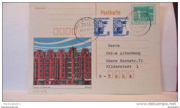 DDR: Bildpost-Gs-Karten 10 Pf Greifswald In 2 Versch. Farben; Gelbgrün-ungebr./Blaugrün-gest. Vordächer Knr: P 91 Abart - Postales - Usados