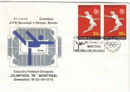 CV 18 - 9 MONTREAL Olimpic Games, Gymnastics, Romania - Cover - Used - 1976 - Lettres & Documents