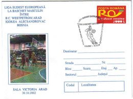 CV 18 - 283 Basket-Ball, Romania - Cover - Used - 2002 - Storia Postale