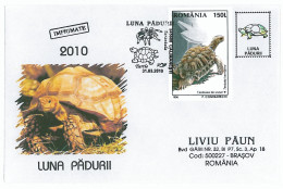 CV 18 - 909 TURTLE, Romania - Cover - Used - 2010 - Storia Postale