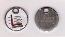 Jeton De Caddie " ALPHA PUBLICITE " (scann Recto-verso) [E]_Je228 - Trolley Token/Shopping Trolley Chip