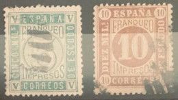 España 1867 Cifras E Isabel II Edifil 93 A 94 - Used Stamps