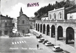 Marche-ascoli Piceno- Amandola Piazza Risorgimento Veduta Piazza Auto Epoca Anni 50 60 - Andere & Zonder Classificatie