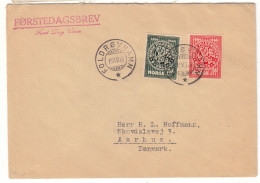 Norvège - Lettre FDC De 1945 - Oblit Foldroyhamn - Exp Vers Aarhus - Valeur 25 Euros - - Brieven En Documenten