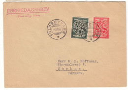 Norvège - Lettre FDC De 1945 - Oblit Foldroyhamn - Exp Vers Aarhus - Valeur 25 Euros - - Storia Postale
