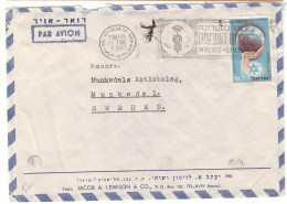 Israël - Lettre De 1953 - Oblit Tel Aviv - Exp Vers Munkedal - Maccabiade - - Cartas & Documentos