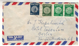 Israël - Lettre De 1954 - Oblit Haifa - Exp Vers Berlin - Monnaies - - Briefe U. Dokumente