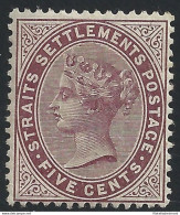 1882 STRAITS SETTLEMENTS - SG N° 48  MLH/* - Sonstige & Ohne Zuordnung