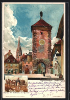 Künstler-AK Heinrich Kley: Freiburg, Schwabenthor & Bild Auf Der Stadtseite Des Thurms  - Kley