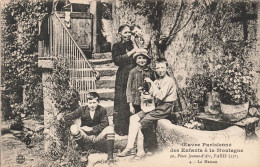 ENFANTS - Des Enfants Avec Leur Mère - Œuvre Parisienne Des Enfants à La Montagne - La Maison - Carte Postale Ancienne - Groepen Kinderen En Familie