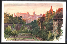 Künstler-AK Heinrich Kley: Nürnberg, Bayerische Jubiläums- & Landesausstellung 1906, Blick Vom Spittlertorgraben  - Kley