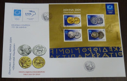 Greece 2004 Ancient Coins Block Unofficial Large FDC - FDC