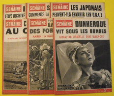 6 Revues La Semaine De 1942. Actualités Guerre Photos Collaboration Dunkerque Tobrouk Marie Déa Le Caire Japon Godfroy - Oorlog 1939-45