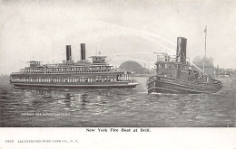 Usa - NEW YORK CITY - Fire Boat At Drill - Publ. Illustrated Post Card Co. 1929 - Manhattan