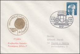 PU 54/8 Interphila Jülich, Heinemann 50 Pf., 13.10.74 - Enveloppes Privées - Neuves