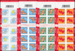 Belgien-Markenheftchen 3449-3453 Grußmarken 2005, 4 Selbstklebende MH, Set ** - Ohne Zuordnung