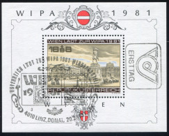 Österreich Block 5 Briefmarkenausstellung WIPA Wien 1981, ESSt LINZ 20.2.81 - Neufs