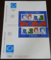 Greece 2002 Athens 2004 The Winners Block 2 Unofficial Large FDC - FDC