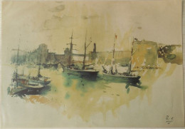 Dos De Couverture Magazine COL BLEU  Peinture Des Goélettes De La Marine Nationale Aquarelle Michel Bernard - Bateau