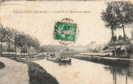 FRANCE - Chalons S Marne - Vue Sur Le Canal De La Marne Au Rhin - Bateau - Animé - Carte Postale Ancienne - Châlons-sur-Marne