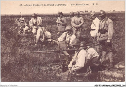 AJCP3-0293- MILITARIA - CAMP MILITAIRE DE SOURGE - LES MITRAILLEURS - Andere Kriege