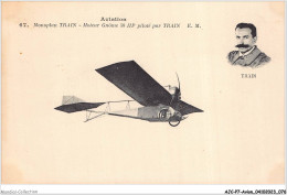 AJCP7-0663- AVION - AVIATION - MONOPLAN TRAIN - MOTEUR GNOME 50 HP POLOTE PAR TRAIN - 1914-1918: 1. Weltkrieg