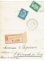 Tarifs Postaux France Du 25-03-1924 (13) Pasteur N° 170 10 C + 75 C Ronsard  LR 1er RAU Metz Gare A  24-10-1924 - 1922-26 Pasteur