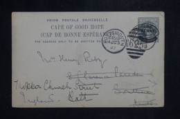 CAP DE BONNE ESPÉRANCE - Entier Postal  Pour Le Royaume Uni En 1897 - L 151412 - Kap Der Guten Hoffnung (1853-1904)