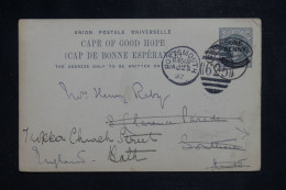 CAP DE BONNE ESPÉRANCE - Entier Postal  Pour Le Royaume Uni En 1897 - L 151412 - Kaap De Goede Hoop (1853-1904)