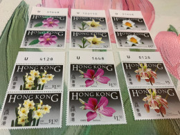 Hong Kong Stamp Flowers 6 Values MNH Pair With Nos., - Ungebraucht