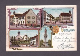 Haut Rhin Gruss Aus Oberlarg ( Wirtschaft Franz Jos. Siess Ecole Moulin Chromo Lithographie  58792) - Other & Unclassified