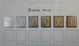 DM 16 FRANCE BELLE PAGE . N°13  BISTRE BRUN    + VU BEHR .DISPERSION COLLECTION++ - 1853-1860 Napoléon III