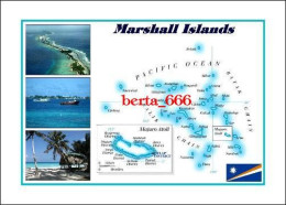 Marshall Islands Map New Postcard * Carte Geographique * Landkarte - Marshalleilanden