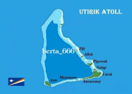 Marshall Islands Utirik Atoll Map New Postcard * Carte Geographique * Landkarte - Marshall Islands