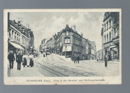 CPA - Allemagne - Neunkirchen - Blick In Die Bahnhof Und Wellesweilerstrasse - Animée - Circulée En 1919 - Kreis Neunkirchen