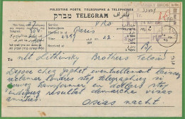 ZA1586 - PALESTINE Israel - POSTAL HISTORY - TELEGRAM  Tel Aviv 1940 - Palestine