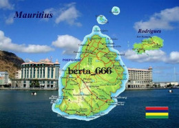 Mauritius Country Map New Postcard * Carte Geographique * Landkarte - Mauritius