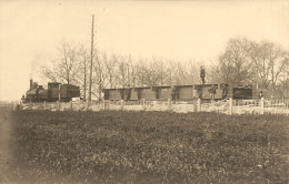 Chemin De Fer * Carte Photo * Train De Marchandises * Cheminots Ligne Wagon Locomotive Machine - Trains