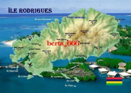 Mauritius Rodrigues Island Map New Postcard * Carte Geographique * Landkarte - Mauricio