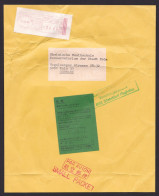 Japan: Parcel Fragment (cut-out) To Germany, 1992, Meter Cancel, C1 Customs Label, Customs Cancel (damaged) - Covers & Documents
