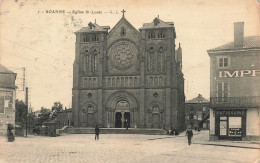 FRANCE - Roanne - Vue Générale De L'église Saint Louis - G.L - Animé - Carte Postale Ancienne - Roanne