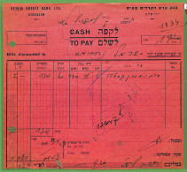 ZA1596 - PALESTINE Israel - POSTAL HISTORY - Stamps Used As Fiscals On CASH WITHDRAWAL Form 1940 - Palestina