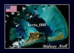 United States Midway Atoll Satellite View New Postcard - Midway Islands