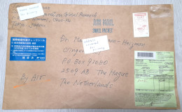 Japan: Parcel Fragment (cut-out) To Netherlands, 2018, Meter Cancel, CN22 Customs Label (minor Damage) - Brieven En Documenten